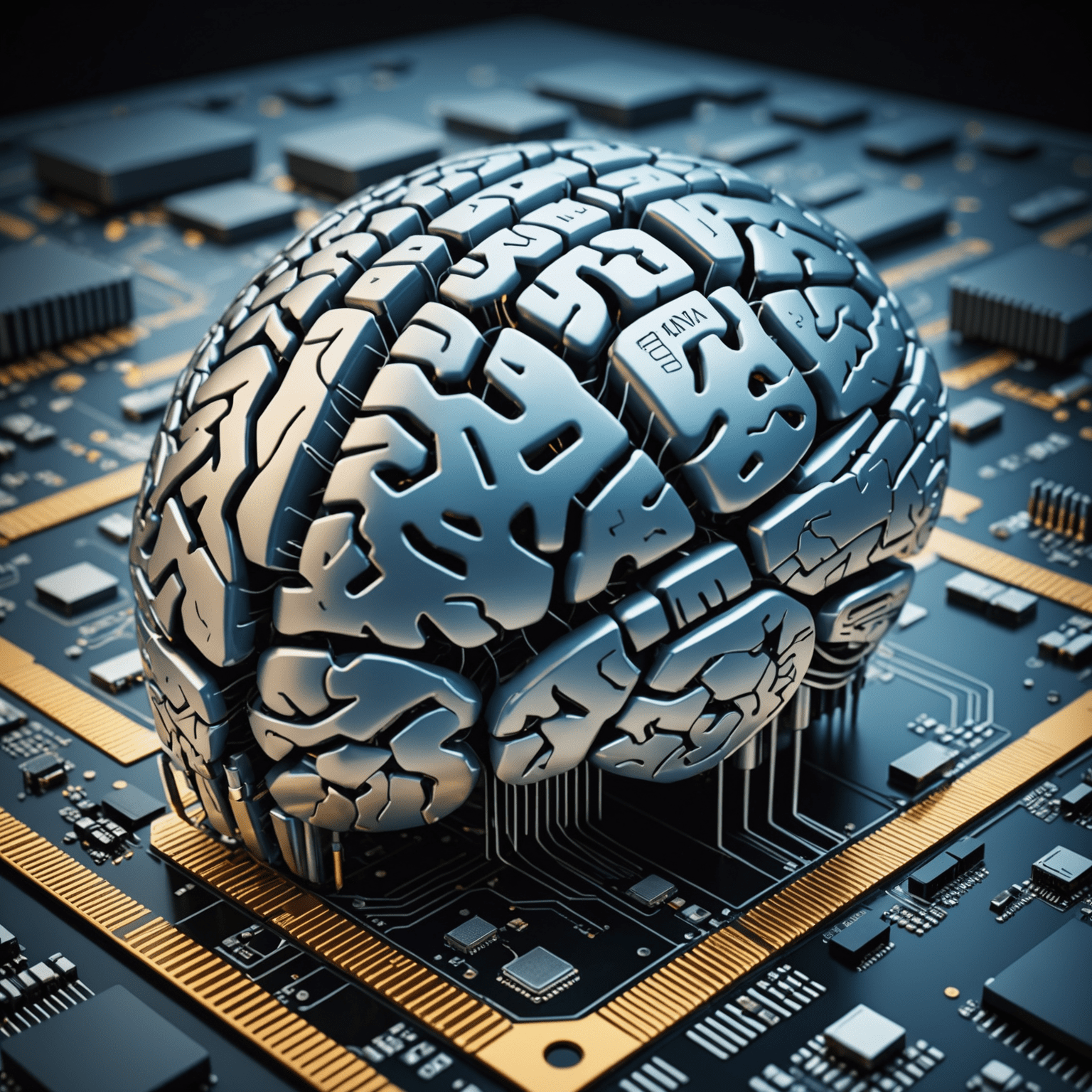 An abstract illustration of a human brain connected to a computer chip, representing the integration of artificial intelligence and machine learning to solve complex real-world problems.